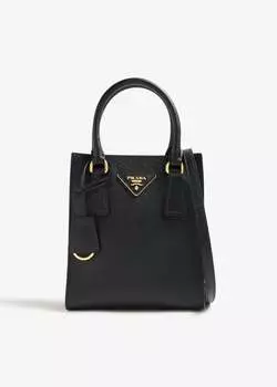 Сумка Prada Saffiano Leather Handbag, черный