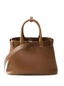 Сумка Prada среднего размера с поясом, коричневый