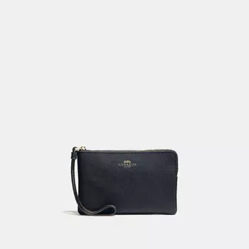 Сумка-ристлет COACH Corner Zip Wristlet, цвет Gold/Midnight