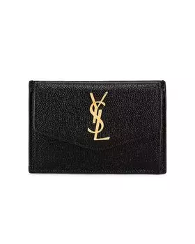Сумка Saint Laurent Leather Wallet, черный