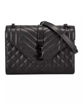 Сумка Saint Laurent Medium Envelope Chain, цвет Nero & Nero