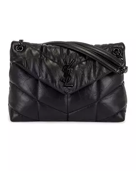 Сумка Saint Laurent Medium Loulou Puffer Chain, черный