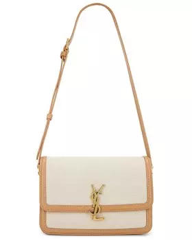 Сумка Saint Laurent Medium Solferino Satchel, цвет Greige & Brown Gold