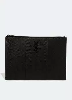 Сумка SAINT LAURENT Monogram leather pouch, черный