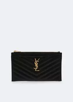 Сумка SAINT LAURENT Monogram quilted leather pouch, черный