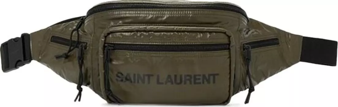 Сумка Saint Laurent Shiny Rip Stop Bodybag Khaki, зеленый