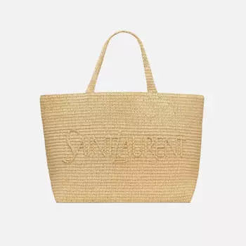Сумка Saint Laurent YSL Shopping Raffia Tote, цвет Natural