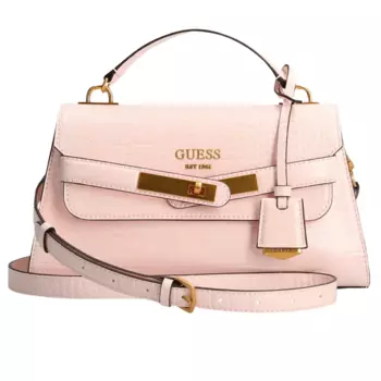 Сумка сэтчел Guess Enisa Kroko Print, пудровая роза