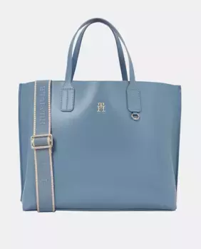 Сумка-сэтчел с надписью TH и монограммой Tommy Hilfiger, синий