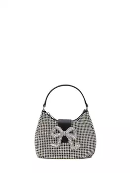 Сумка Self Portrait Silver Diamante Crescent Bow, серебряный