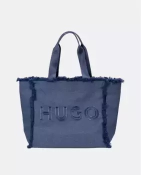 Сумка-шоппер из джинсовой ткани Hugo, синий