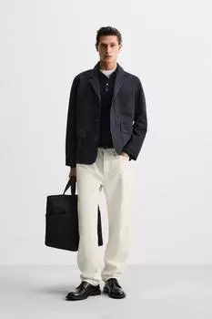 Сумка-шоппер из ткани ZARA, черный