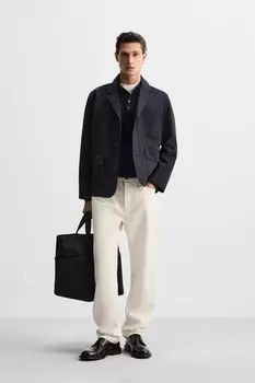 Сумка-шоппер из ткани ZARA, черный