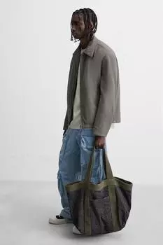 Сумка-шоппер из ткани ZARA, разноцветный