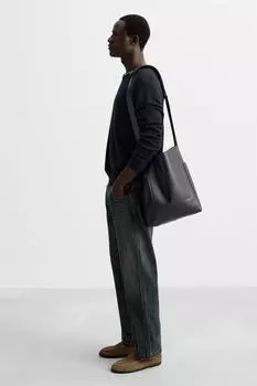 Сумка-шоппер с карманом ZARA, черный
