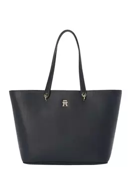 Сумка-шоппер Tommy Hilfiger из экокожи с монограммой, ночной синий