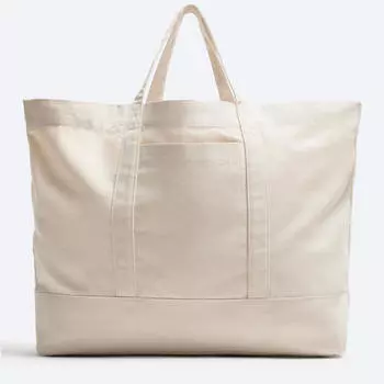 Сумка-шоппер Zara Canvas, светло-бежевый