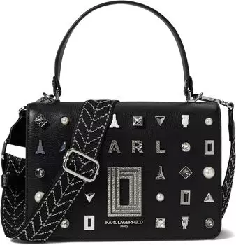 Сумка Simone Front Flap Crossbody Karl Lagerfeld Paris, цвет Black Stone Combo