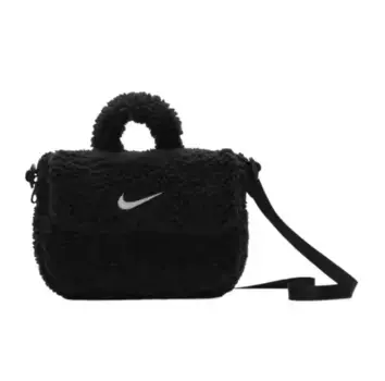 Сумка sportswear nsw faux fur crossbody bag 'black' Nike, черный