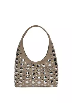 Сумка STUDDED PULL&BEAR, бежевый