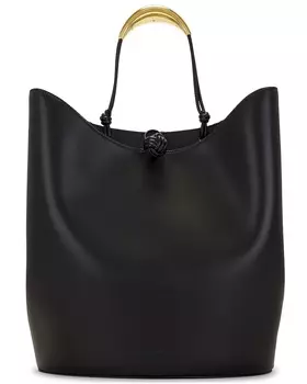 Сумка-тоут Bottega Veneta Medium Double Clam Bucket Urban Leather, черный