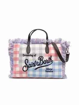 Сумка-тоут Collette в клетку гингем MC2 Saint Barth Kids, розовый