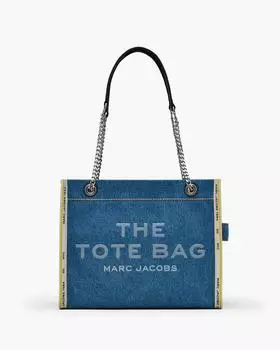 Сумка-тоут Denim Chain среднего размера Marc Jacobs, цвет Light Wash
