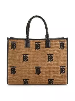 сумка-тоут Freya с монограммой Burberry, цвет Natural Black