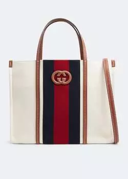 Сумка-тоут GUCCI Interlocking G medium tote bag, белый