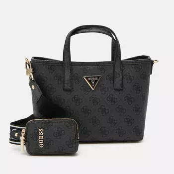 Сумка-тоут Guess Latona Mini с кармашком на ремне, черный