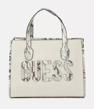 Сумка-тоут Guess Silvana Compartment, бежевый