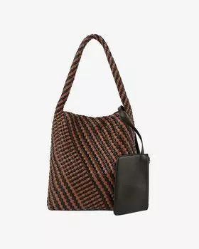 Сумка-тоут HOBO BRAIDED SOFT STRUCTURE HVISK, темно-коричневый