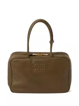 Сумка-тоут Leather Beau Miu Miu, зеленый