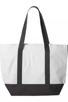 Сумка-тоут Liberty Bags Bay View на молнии, белый/черный