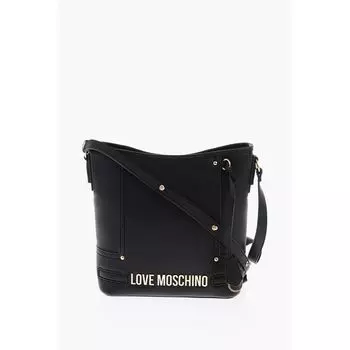 Сумка-тоут LOVE Texture Faux Leather с тисненым логотипом Moschino, Black
