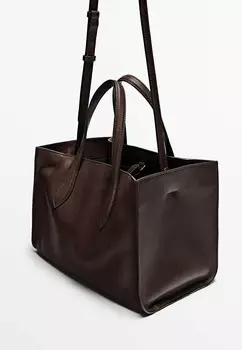 Сумка-тоут Massimo Dutti, цвет Mottled Brown