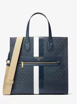Сумка-тоут Michael Michael Kors Kempner Large Logo Stripe, синий