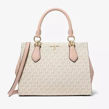 Сумка-тоут Michael Michael Kors Marilyn Medium Logo, бежевый/нежно-розовый