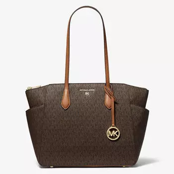 Сумка-тоут Michael Michael Kors Marilyn Medium Logo, темно-коричневый