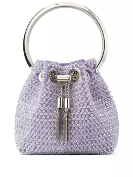 Сумка-тоут Micro Bon Bon Jimmy Choo из бисера, фиолетовый