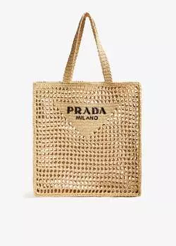 Сумка-тоут Prada Crochet, бежевый