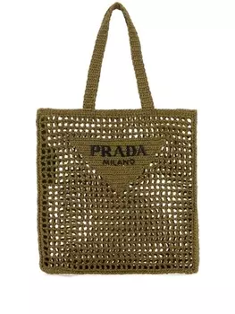 Сумка-тоут Prada Crochet, зеленый