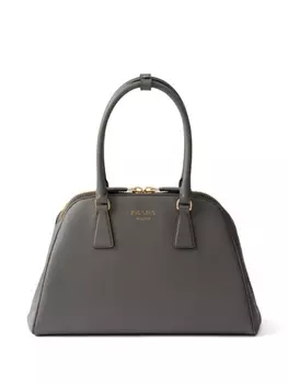 Сумка-тоут Prada из кожи среднего размера, серый