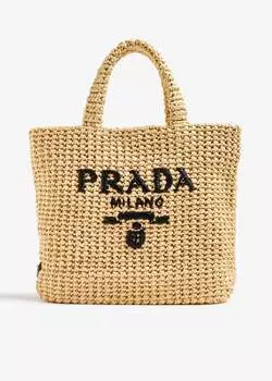 Сумка-тоут Prada Small Crochet, бежевый