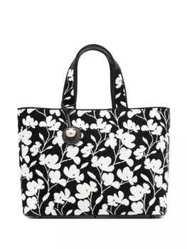 Сумка-тоут с цветочным узором Furla, черный