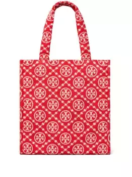 Сумка-тоут с декором T Monogram Tory Burch, красный