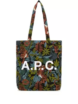 Сумка-тоут с принтом APC Lou A.P.C., черный