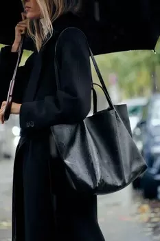 Сумка-тоут с пряжкой ZARA, черный