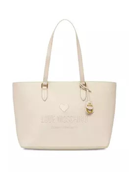 Сумка-тоут с тисненым логотипом Love Moschino, нейтральный