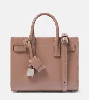 Сумка-тоут sac de jour из нанокожи Saint Laurent, розовый